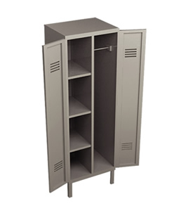 LOCKER - ROPERILLO 2 CUERPOS REPISA Y COLGADOR